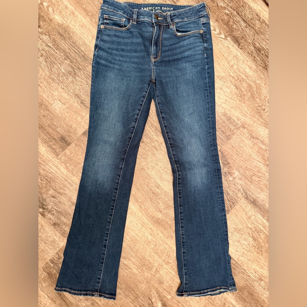 American Eagle Outfitters Dark Blue High Rise Skinny Kick Jeans